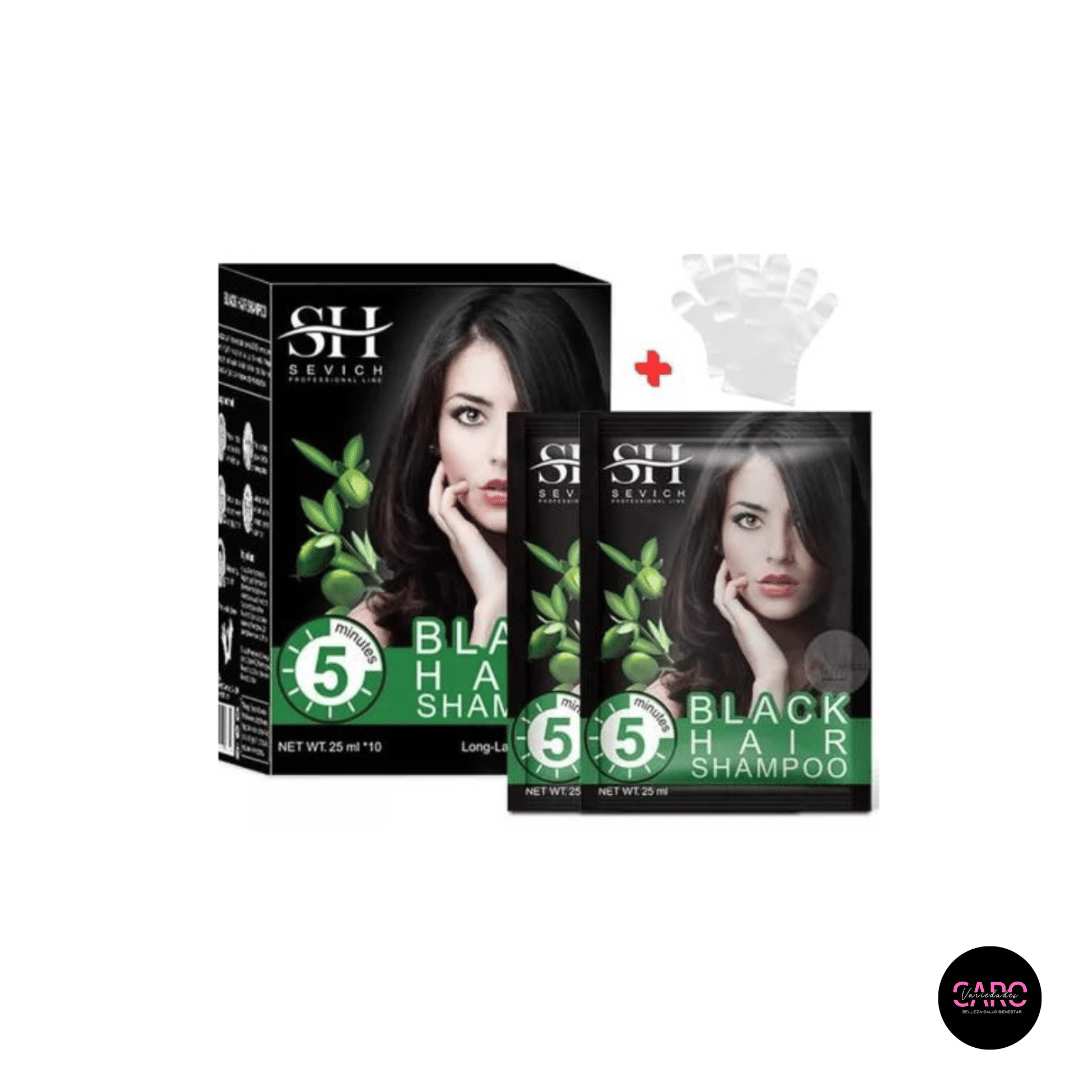 Shampoo Cubre Canas En 5 Minutos Cabello Negro 10 Sachet Shampoo Cubre Canas En 5 Minutos Cabello Negro 10 Sachet