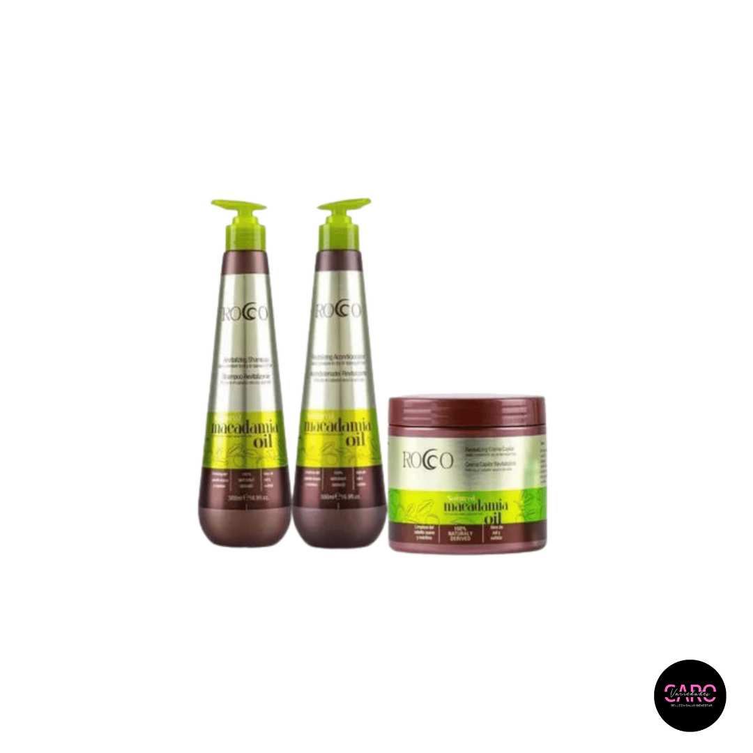 Kit Shampoo +  Acondicionador + Crema Rocco Macadamia