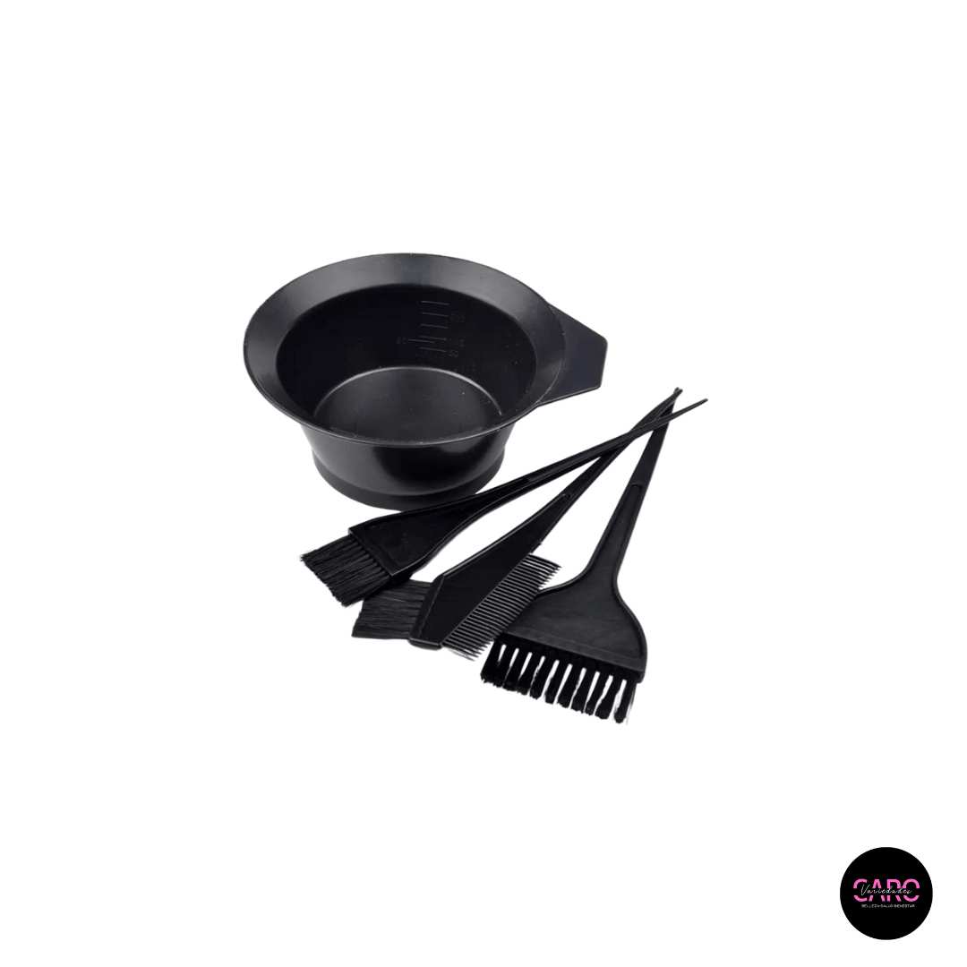 Kit De Tinte Para Tenir El Cabello Tazón + Brocha + Brocha Mediana + Brochacon Peine